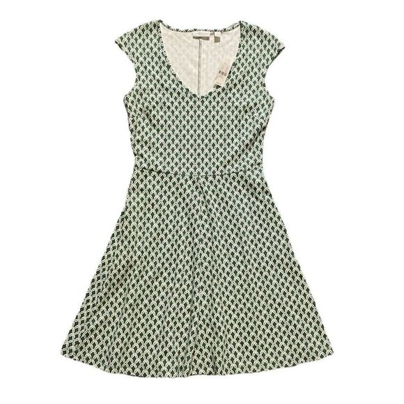 New York & Company Green & White Printed Retro A-line Dress NWT Size Extra Small - Picture 1 of 5